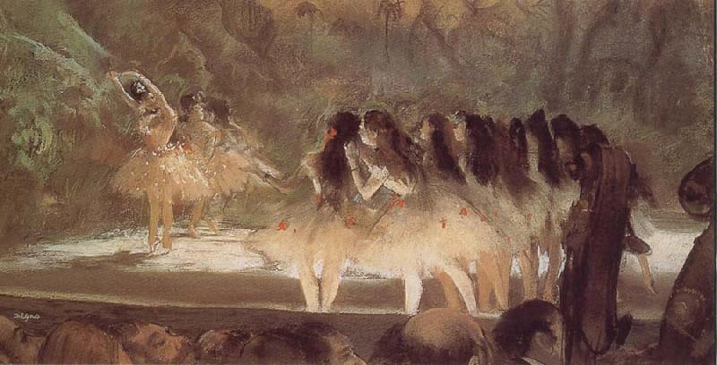 Edgar Degas ballerina-s performance at opera house in Paris oil painting image